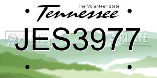 JES3977 Tennessee License Plate