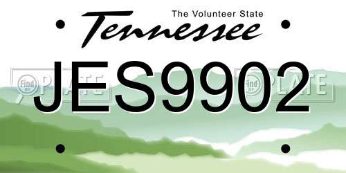 JES9902 Tennessee License Plate