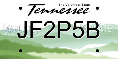 JF2P5B Tennessee License Plate