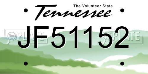 JF51152 Tennessee License Plate
