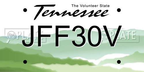 JFF30V Tennessee License Plate