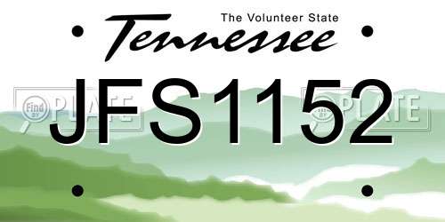 JFS1152 Tennessee License Plate