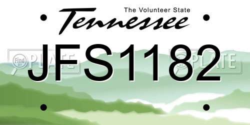 JFS1182 Tennessee License Plate
