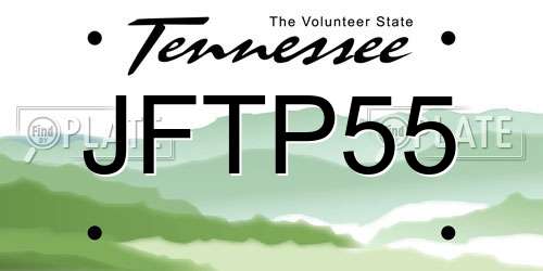 JFTP55 Tennessee License Plate