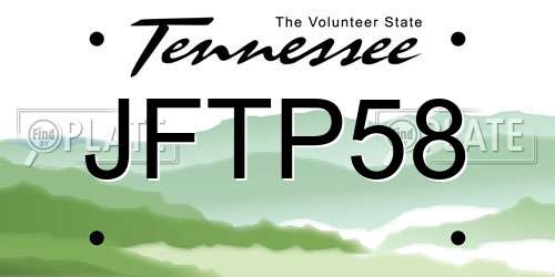 JFTP58 Tennessee License Plate