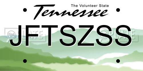 JFTSZSS Tennessee License Plate