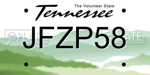 JFZP58 Tennessee License Plate