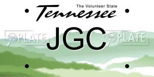 JGC Tennessee License Plate