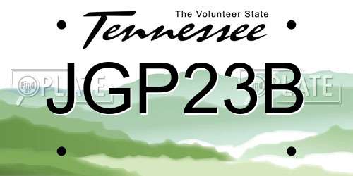 JGP23B Tennessee License Plate