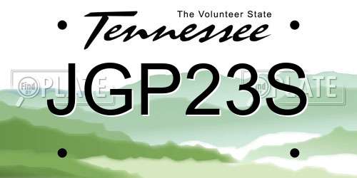 JGP23S Tennessee License Plate