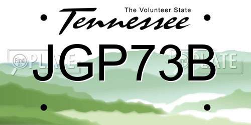 JGP73B Tennessee License Plate