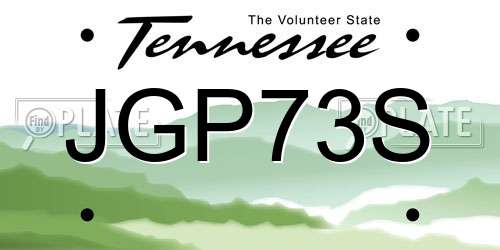 JGP73S Tennessee License Plate