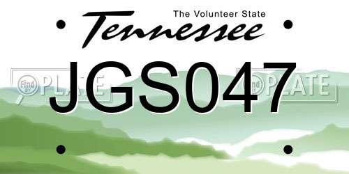 JGS047 Tennessee License Plate