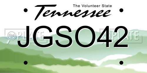 JGSO42 Tennessee License Plate