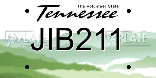 JIB211 Tennessee License Plate