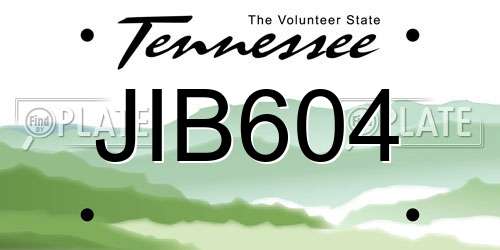 JIB604 Tennessee License Plate