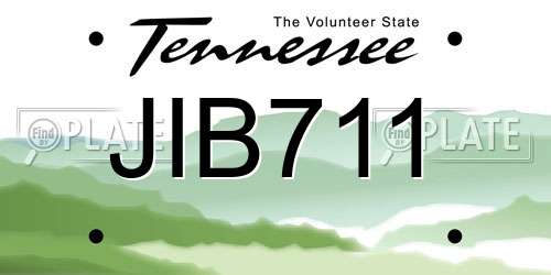 JIB711 Tennessee License Plate