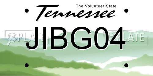 JIBG04 Tennessee License Plate