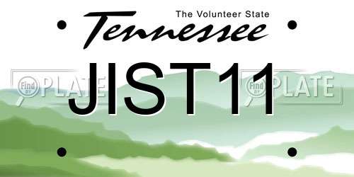 JIST11 Tennessee License Plate