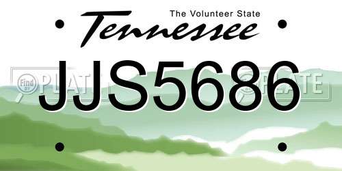 JJS5686 Tennessee License Plate