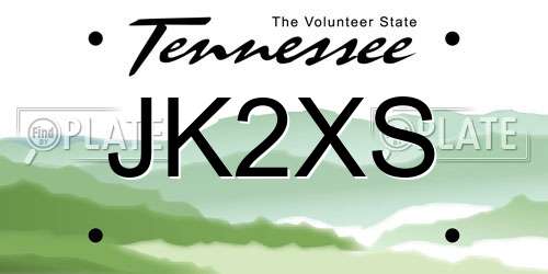 JK2XS Tennessee License Plate