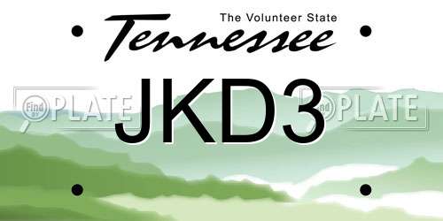 JKD3 Tennessee License Plate