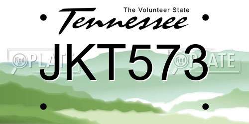 JKT573 Tennessee License Plate