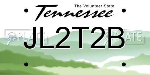 JL2T2B Tennessee License Plate