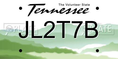 JL2T7B Tennessee License Plate