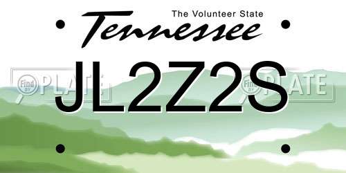 JL2Z2S Tennessee License Plate