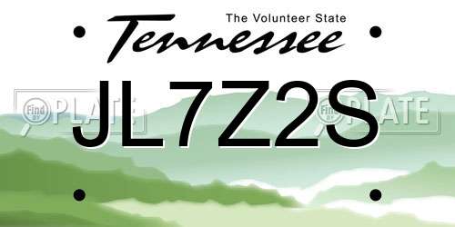 JL7Z2S Tennessee License Plate
