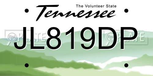 JL819DP Tennessee License Plate