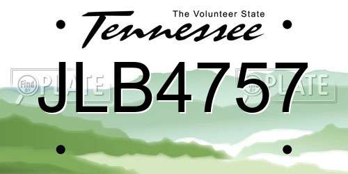 JLB4757 Tennessee License Plate