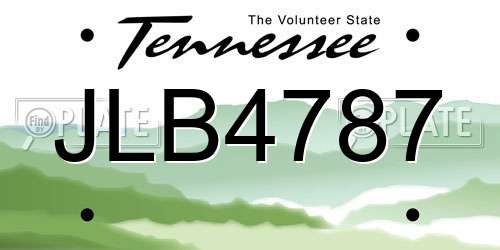 JLB4787 Tennessee License Plate