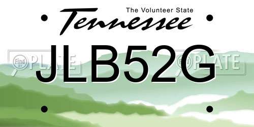 JLB52G Tennessee License Plate
