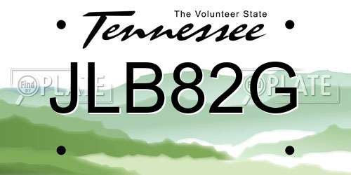 JLB82G Tennessee License Plate