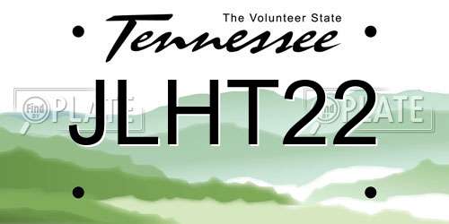 JLHT22 Tennessee License Plate