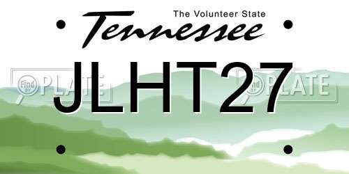 JLHT27 Tennessee License Plate