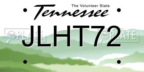 JLHT72 Tennessee License Plate