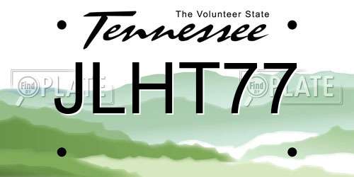 JLHT77 Tennessee License Plate