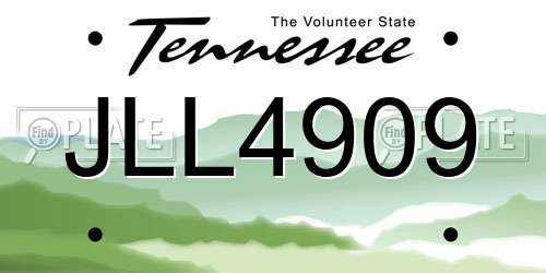 JLL4909 Tennessee License Plate