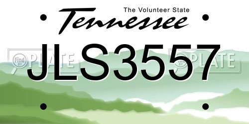JLS3557 Tennessee License Plate