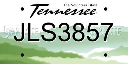 JLS3857 Tennessee License Plate