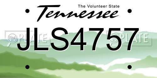 JLS4757 Tennessee License Plate