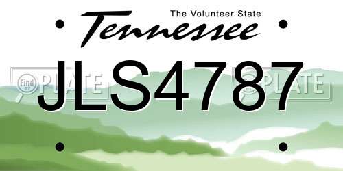 JLS4787 Tennessee License Plate