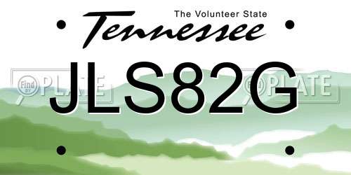 JLS82G Tennessee License Plate