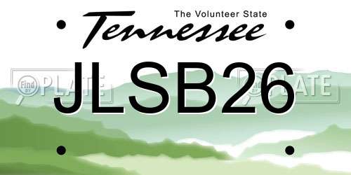 JLSB26 Tennessee License Plate