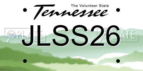 JLSS26 Tennessee License Plate