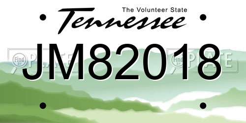 JM82018 Tennessee License Plate