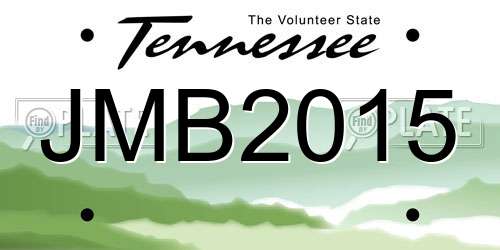 JMB2015 Tennessee License Plate